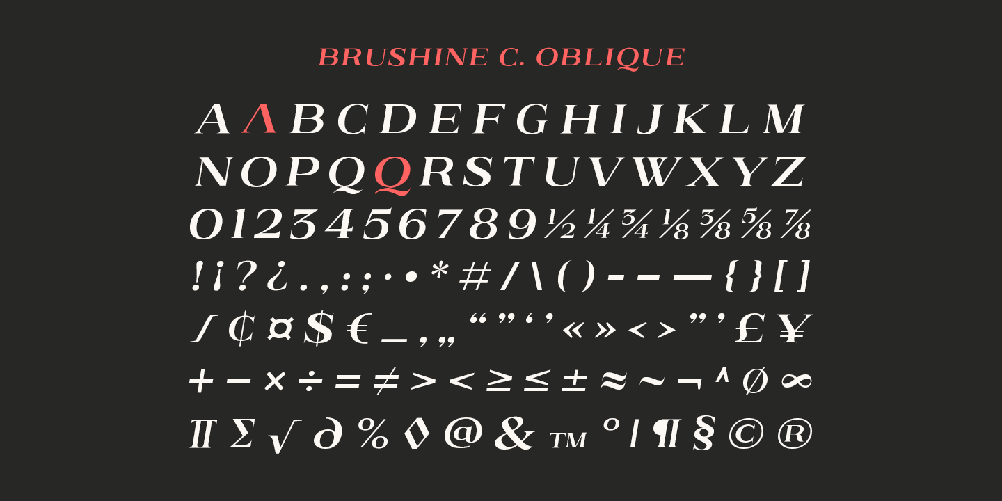 Beispiel einer Brushine Collection Serif-Schriftart